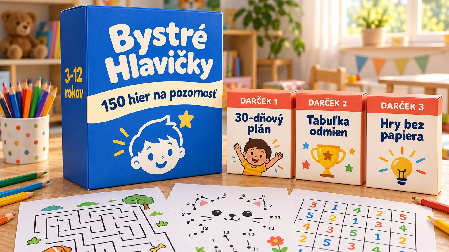 Bystré Hlavičky: škatuľa so 150 hrami a troma darčekmi